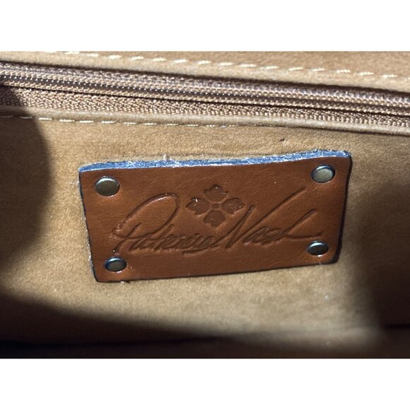 Patricia Nash Crossbody Bag Cassano Herringbone Tweed Buckled Tan Gold Cream - Picture 7 of 10